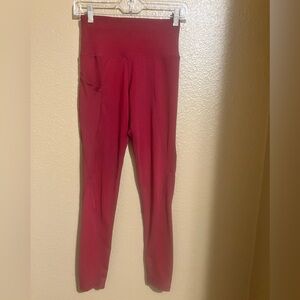 Red High-Waisted Leggings